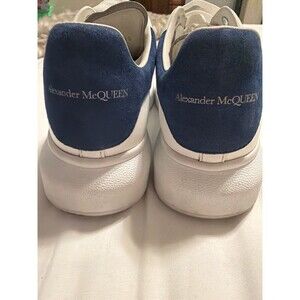 Alexander McQueen Oversized Sneakers White Blue Heel 36.5 Us 6/6.5.  553770